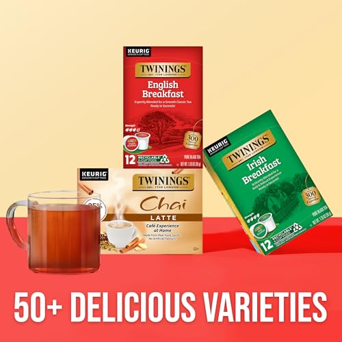 Twinings English Breakfast Black Tea K-Cups for Keurig, 12 CT Box (6 Pack)