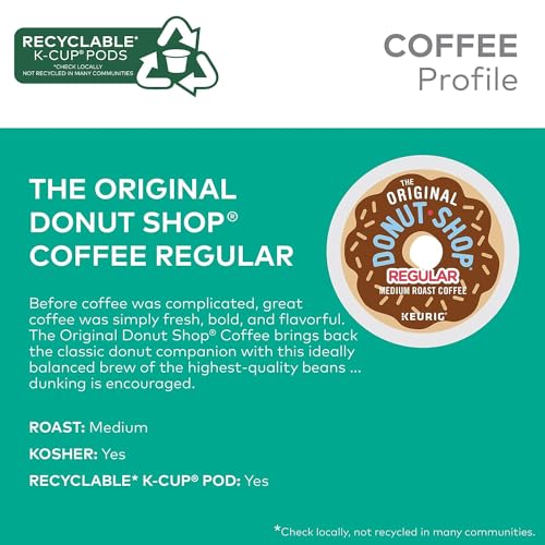 The Original Donut Shop Regular, Single-Serve Keurig K-Cup Pods, Medium Roast Coffee Pods, 96 Count