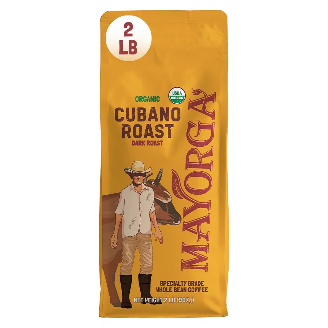Mayorga Organics Cubano Roast Beans - 100% Arabica Whole Coffee Beans