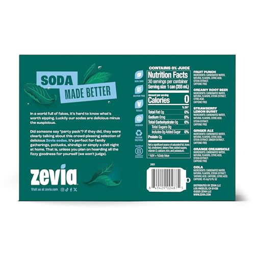 Zevia Zero Calorie Soda, Vanilla Cola