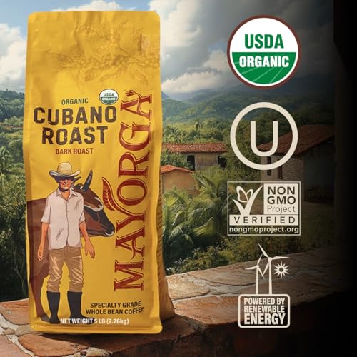 Mayorga Organics Cubano Roast Beans - 100% Arabica Whole Coffee Beans