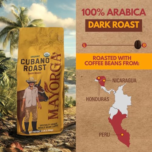 Mayorga Organics Cubano Roast 100% Arabica Whole Bean Coffee