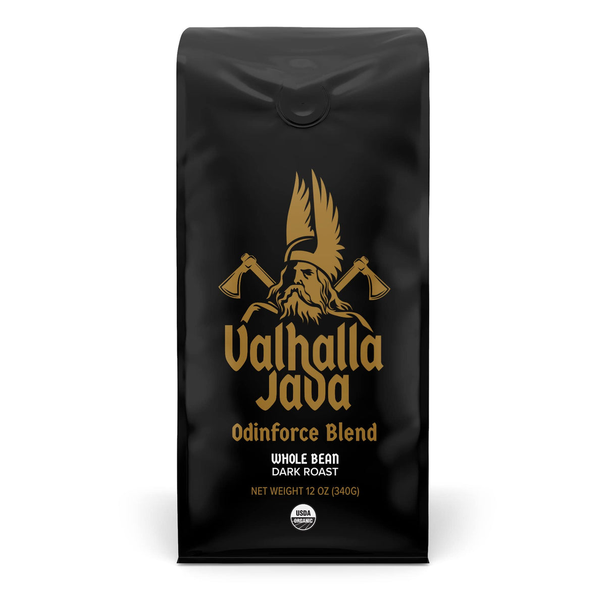 Death Wish Coffee Valhalla Java Whole Beans - Bold & Intense Blend of Arabica Robusta Beans - USDA Organic Ground Coffee - Extreme Caffeine Morning Boost
