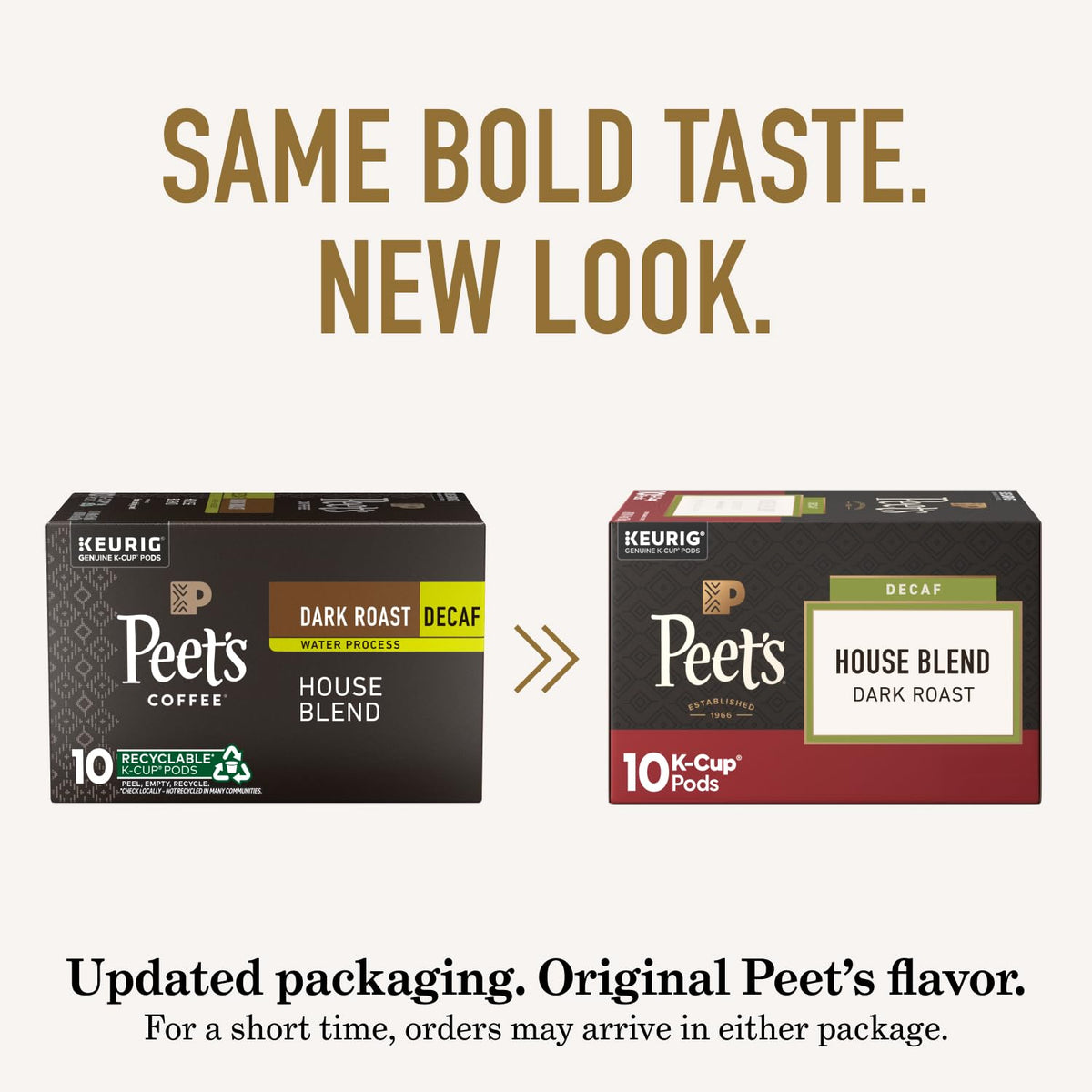 Peet's Coffee, Dark Roast Decaffeinated Coffee K-Cup Pods for Keurig Brewers