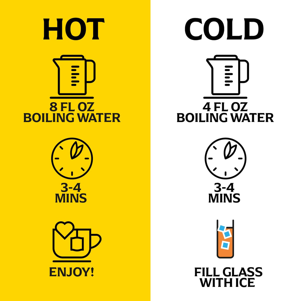Lipton Black Tea Bags, Hot or Iced High Caffeine Tea