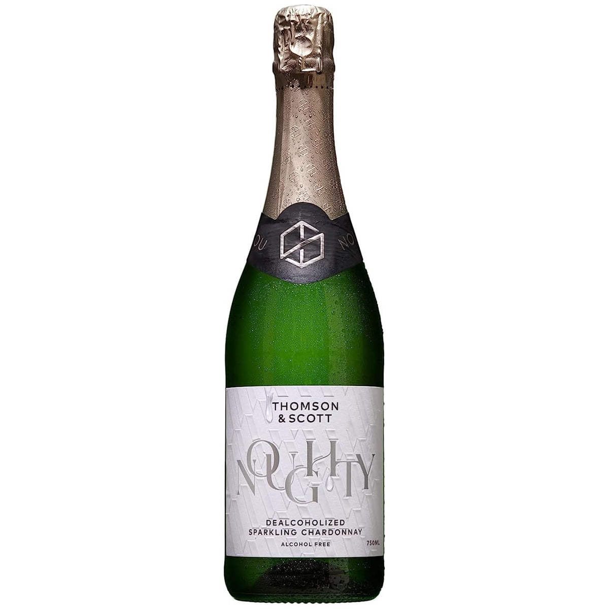 Thomson & Scott Noughty, Alcohol Free, Organic Sparkling Chardonnay, Non Alcoholic Sparkling White Wine, Low-Sugar, Halal Certified, Vegan, 750ml