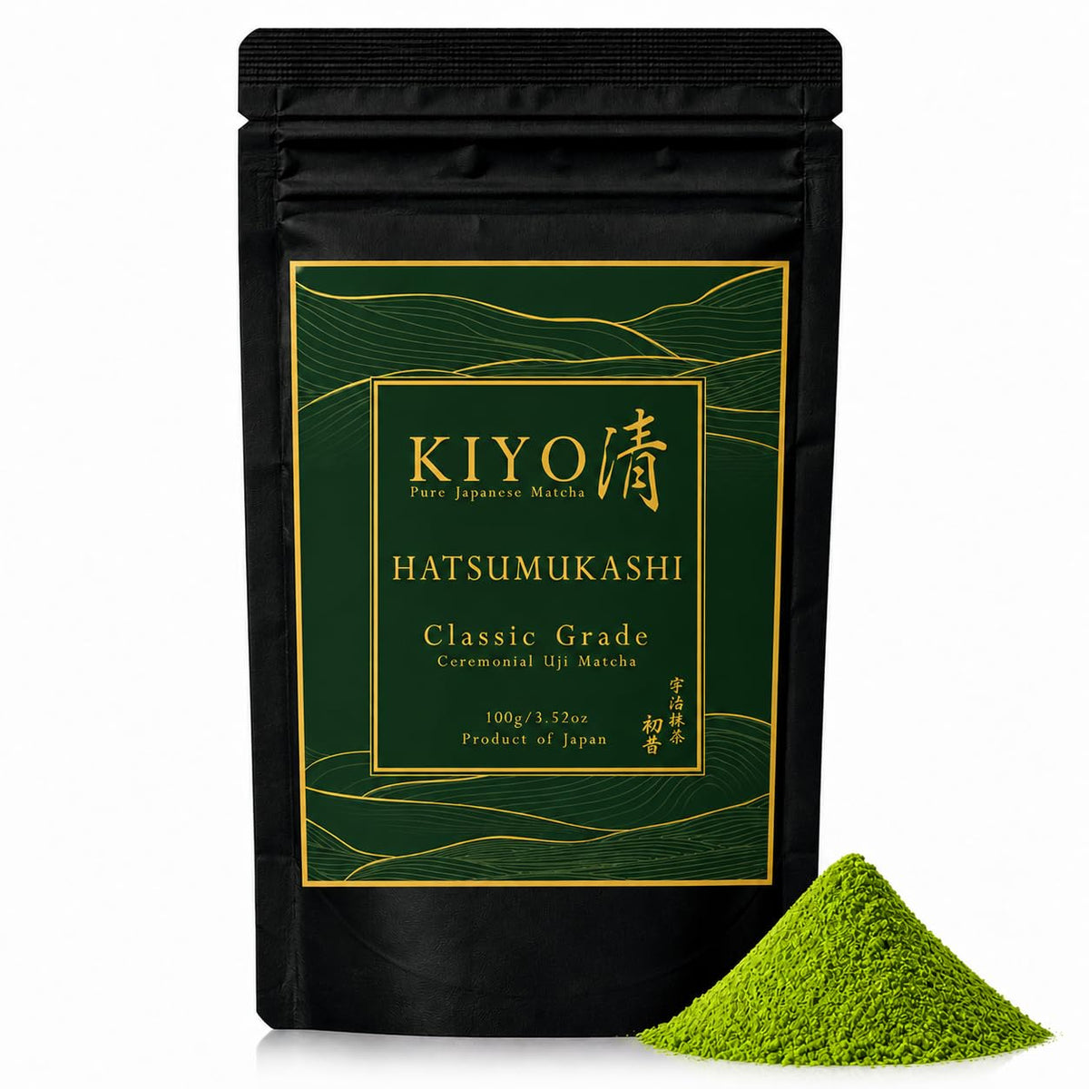 Kiyo Matcha Classic Grade Hatsumukashi Ceremonial Uji Matcha - Pure Japanese First Harvest Ceremonial Grade Matcha Green Tea Powder from Uji, Japan (40g/1.41oz)