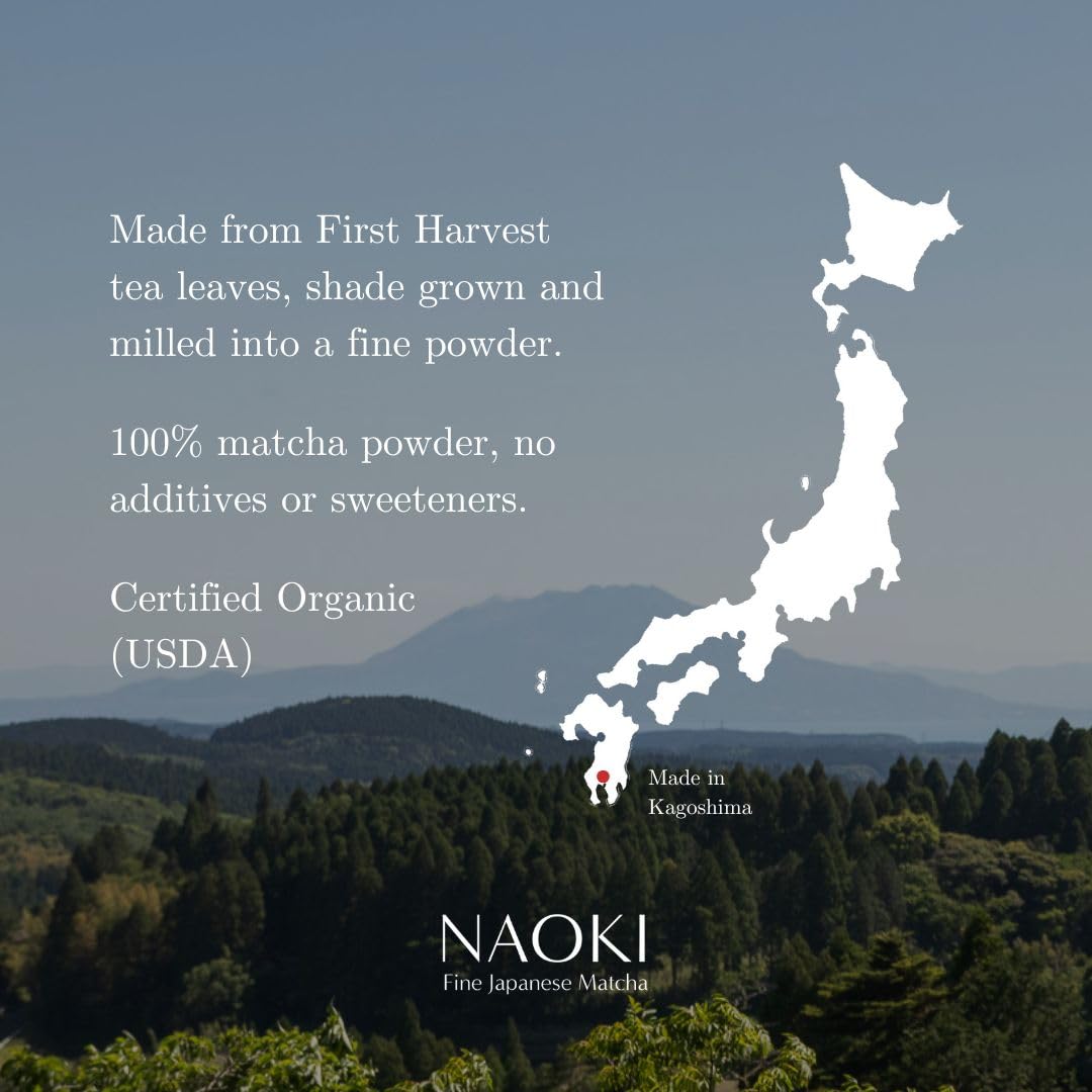 Naoki Matcha (Organic First Spring Blend) - Authentic Japanese Matcha Green Tea Powder Organic Ceremonial Grade from Kagoshima, Japan