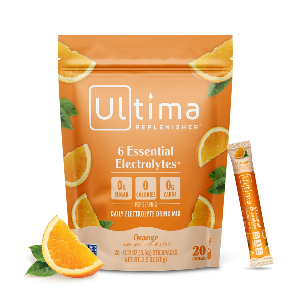 Ultima Replenisher Daily Electrolyte Powder – Watermelon, 20 Stickpacks – Zero Sugar Hydration Packets with 6 Electrolytes and Minerals – Sugar Free, Plant Based & Keto Friendly Drink Mix
