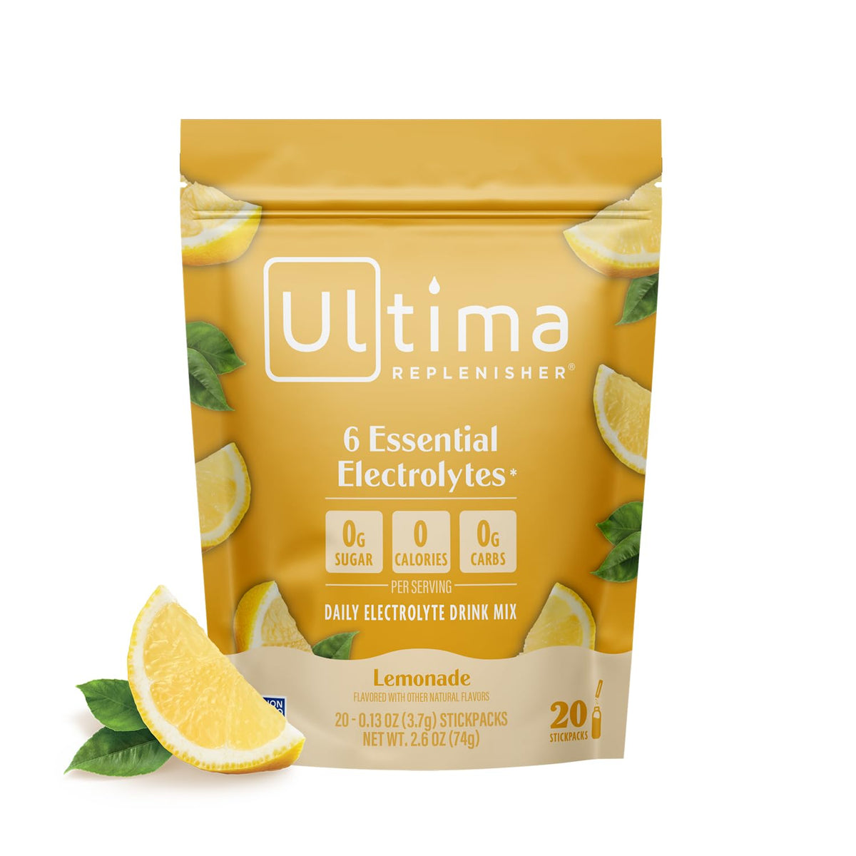 Ultima Replenisher Daily Electrolyte Powder – Watermelon, 20 Stickpacks – Zero Sugar Hydration Packets with 6 Electrolytes and Minerals – Sugar Free, Plant Based & Keto Friendly Drink Mix
