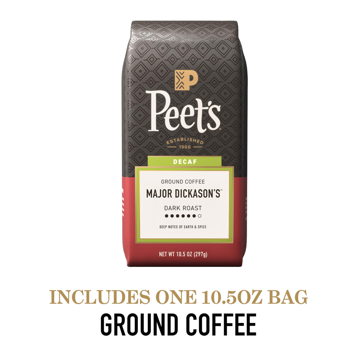 Peets Coffee Decaf ground bag