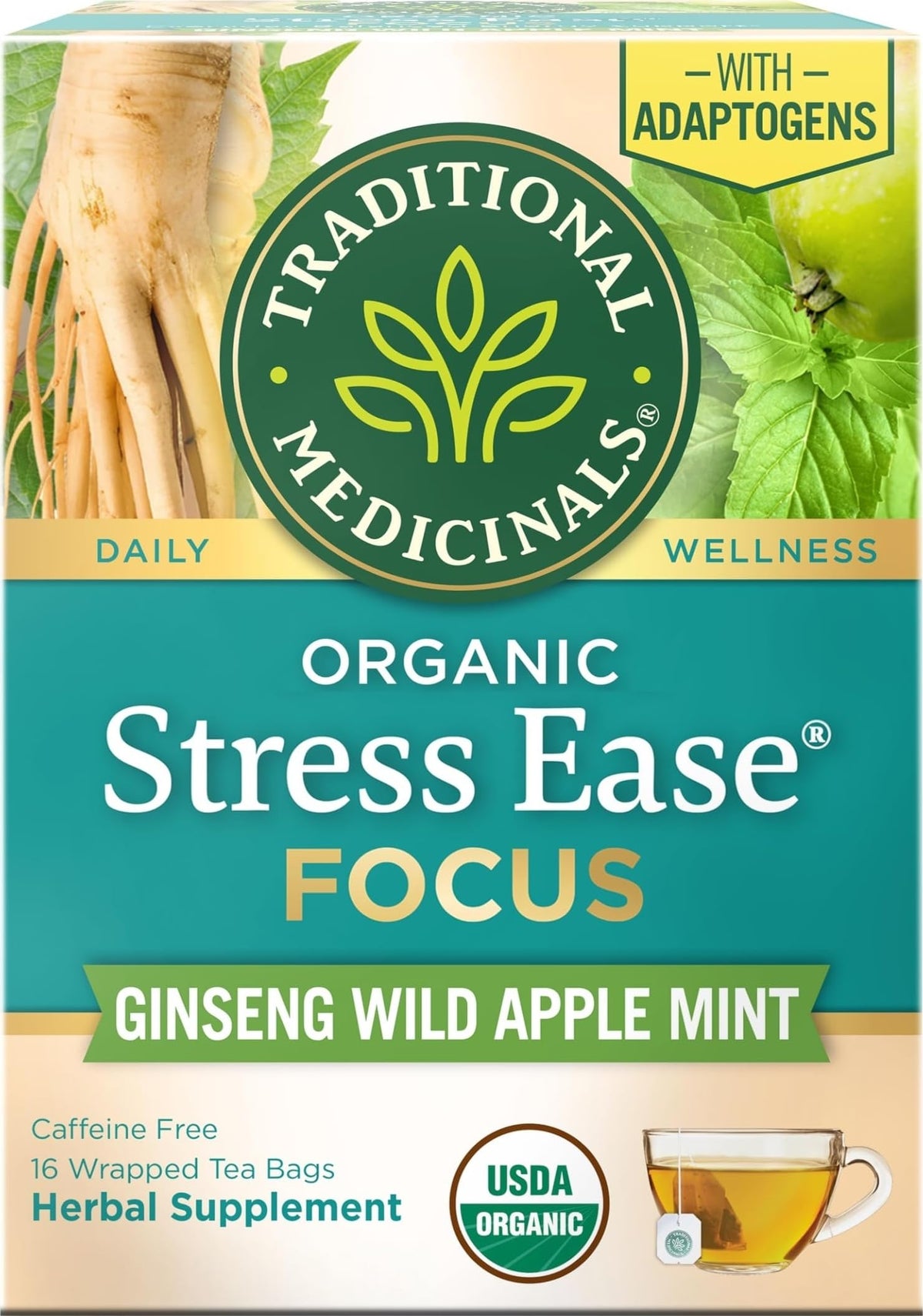 Traditional Medicinals Organic Calming & Stress Support Tea Collection, 16-32 Tea Bags