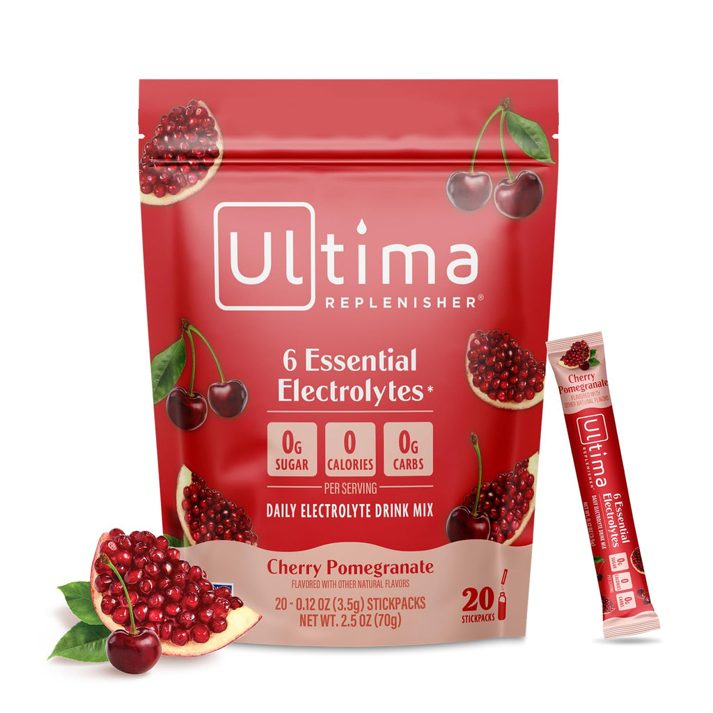 Ultima Replenisher Daily Electrolyte Powder – Watermelon, 20 Stickpacks – Zero Sugar Hydration Packets with 6 Electrolytes and Minerals – Sugar Free, Plant Based & Keto Friendly Drink Mix