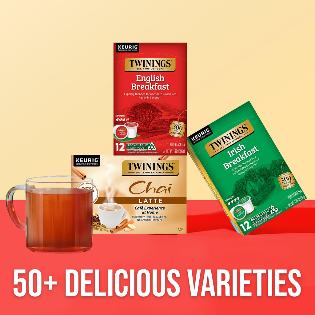 Twinings English Breakfast Black Tea K-Cups for Keurig, 12 CT Box (6 Pack)