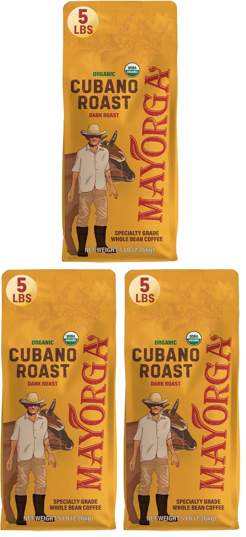 Mayorga Organics Cubano Roast Beans - 100% Arabica Whole Coffee Beans