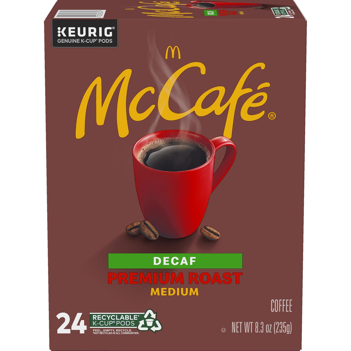 McCafe Decaffeinated Pods Box Keurig No