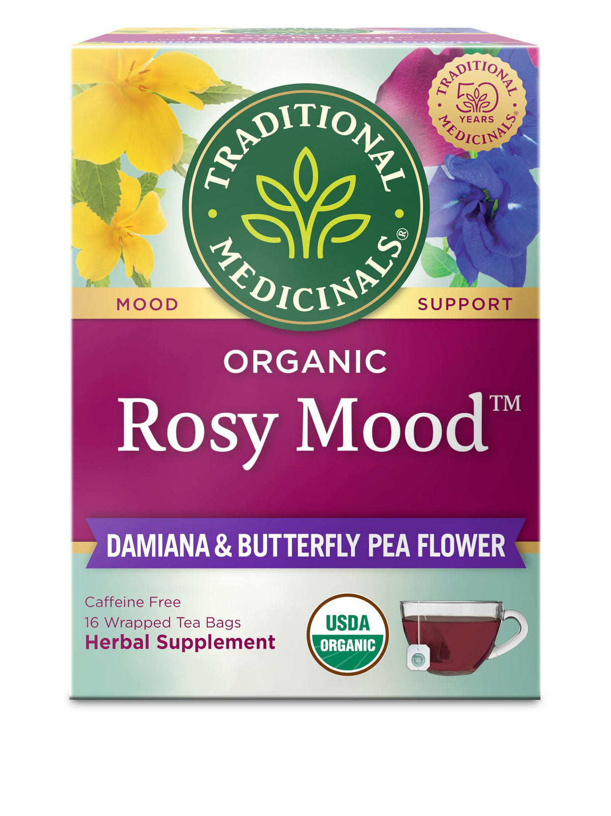 Traditional Medicinals Organic Calming & Stress Support Tea Collection, 16-32 Tea Bags