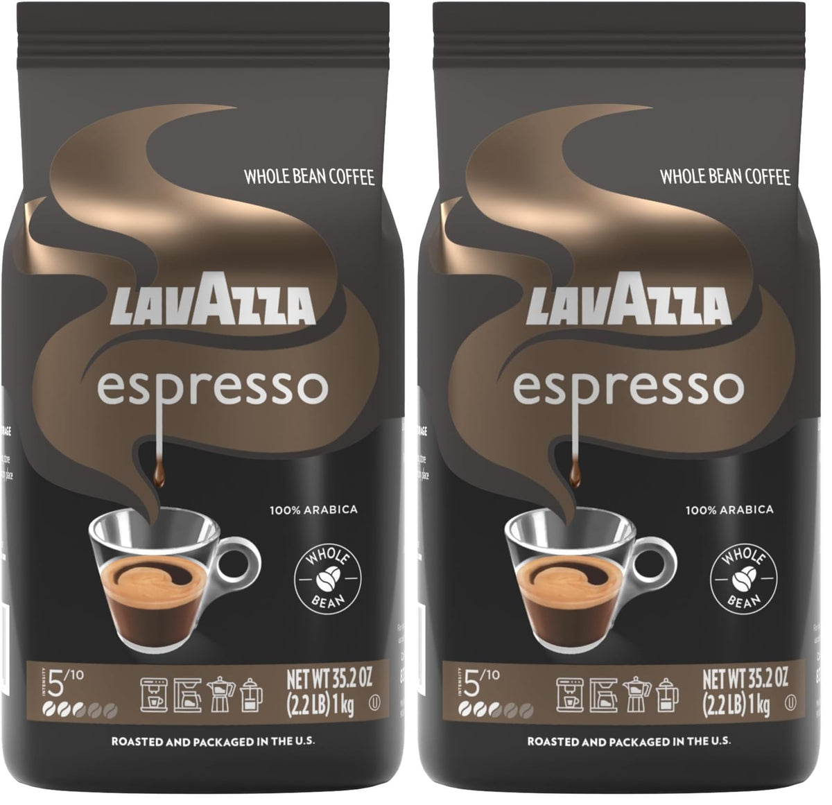Whole Bean Caffeine Crema e Aroma Packet Espresso