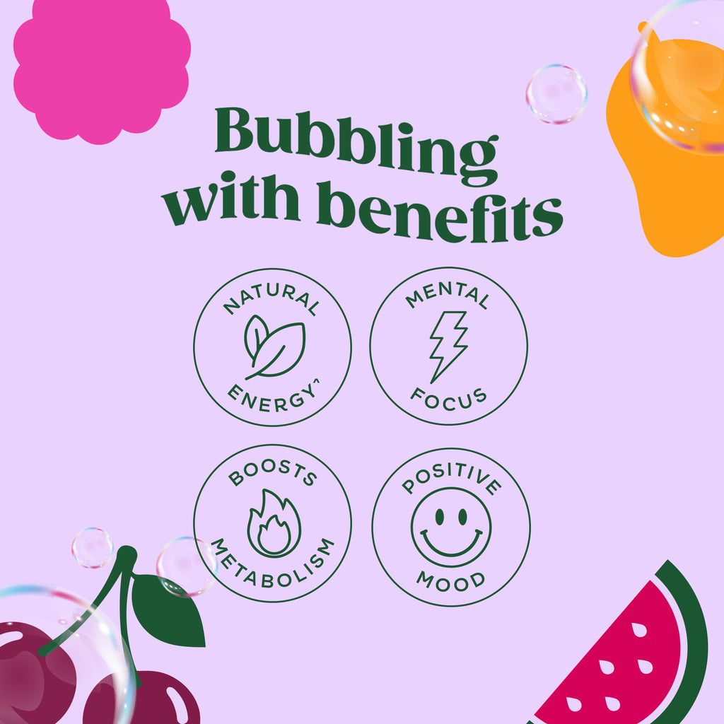 Bloom Nutrition Sparkling Energy Drink - Natural Caffeine, Zero Sugar, 180mg Caffeine - Antioxidant-Rich with Green Coffee Bean, Green Tea Extract, Prebiotics
