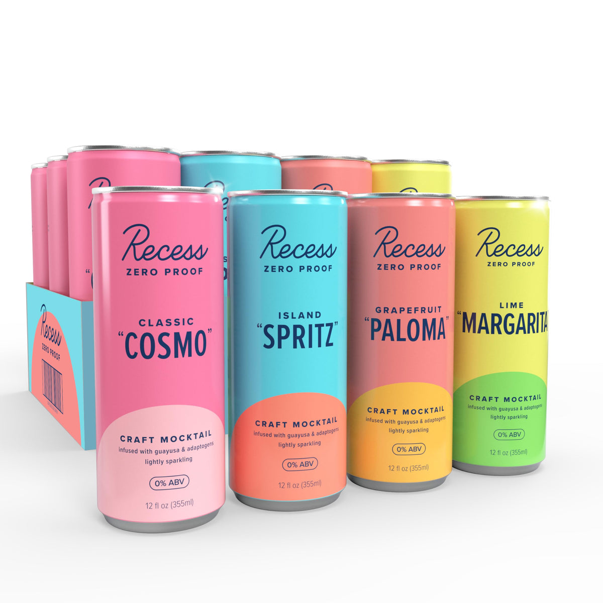 Recess Zero Proof Non-Alcoholic Mocktail Variety 12-Pack