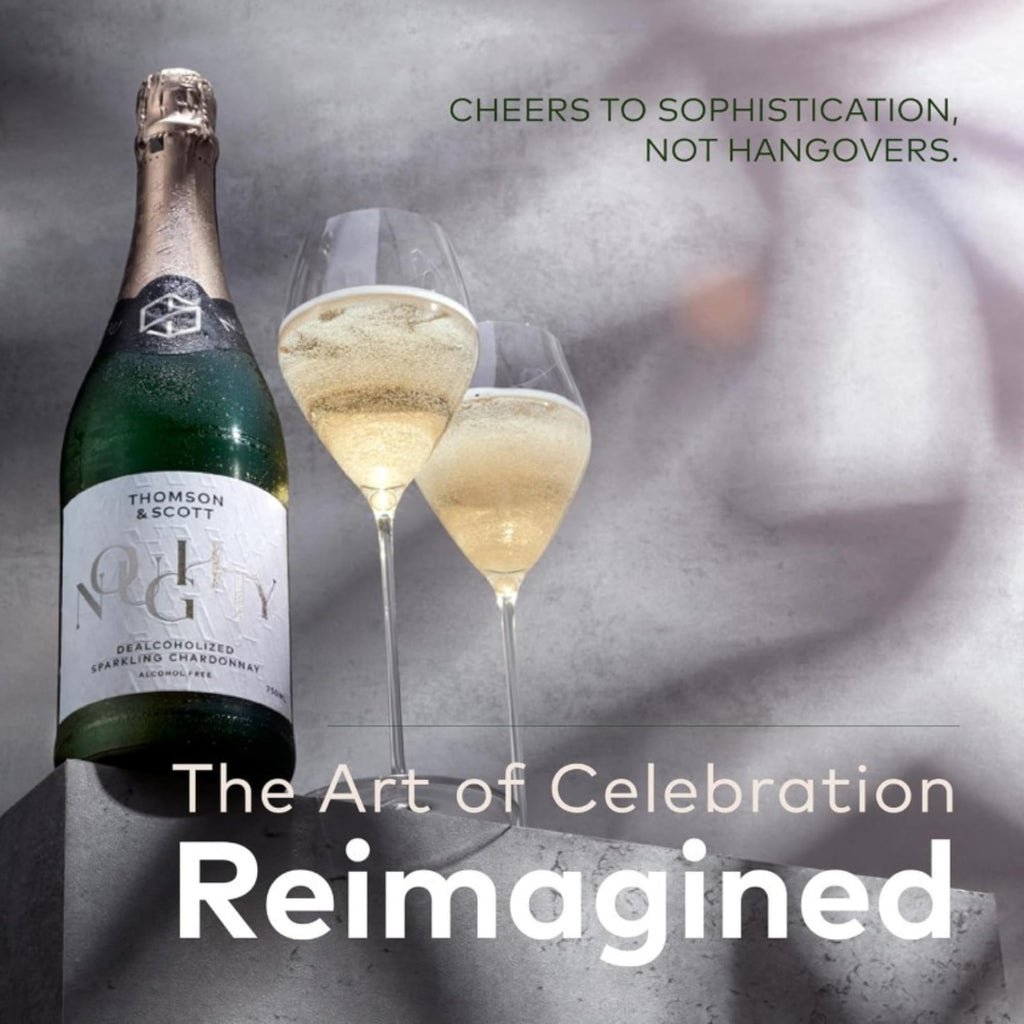 Thomson & Scott Noughty, Alcohol Free, Organic Sparkling Chardonnay, Non Alcoholic Sparkling White Wine, Low-Sugar, Halal Certified, Vegan, 750ml
