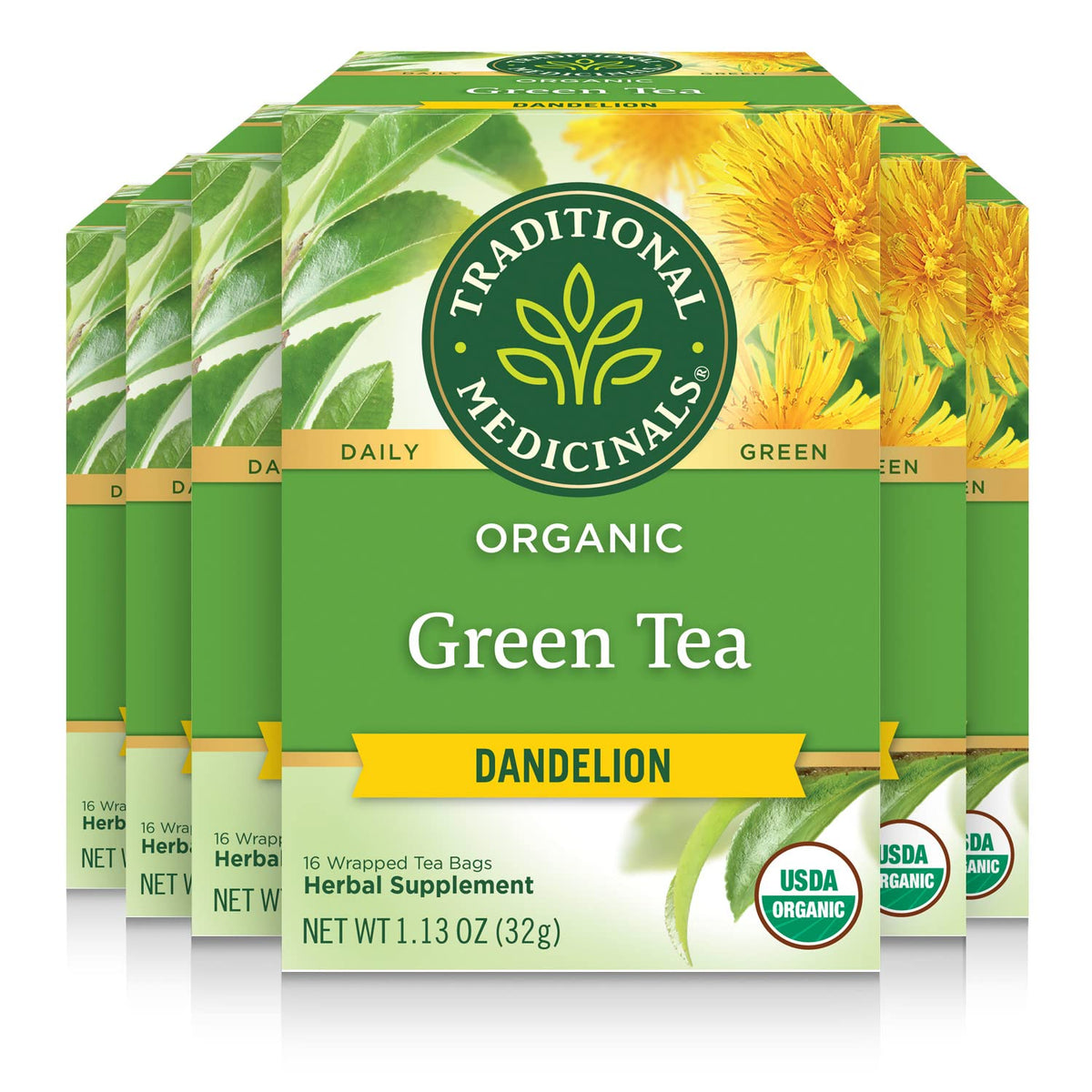 Traditional Medicinals Organic Green Tea & Hibiscus Collection, 16-96 Tea Bags