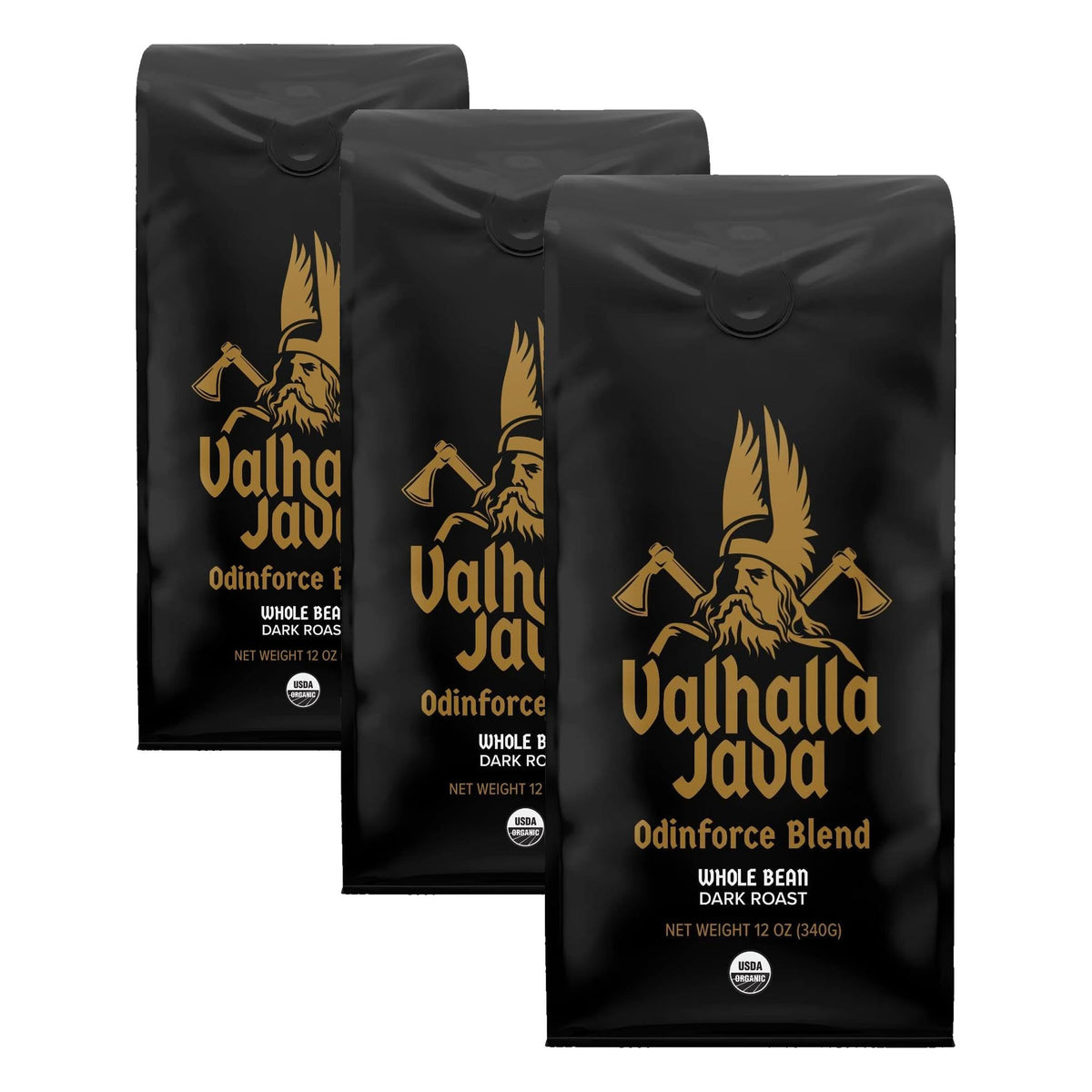 Death Wish Coffee Valhalla Java Whole Beans - Bold & Intense Blend of Arabica Robusta Beans - USDA Organic Ground Coffee - Extreme Caffeine Morning Boost