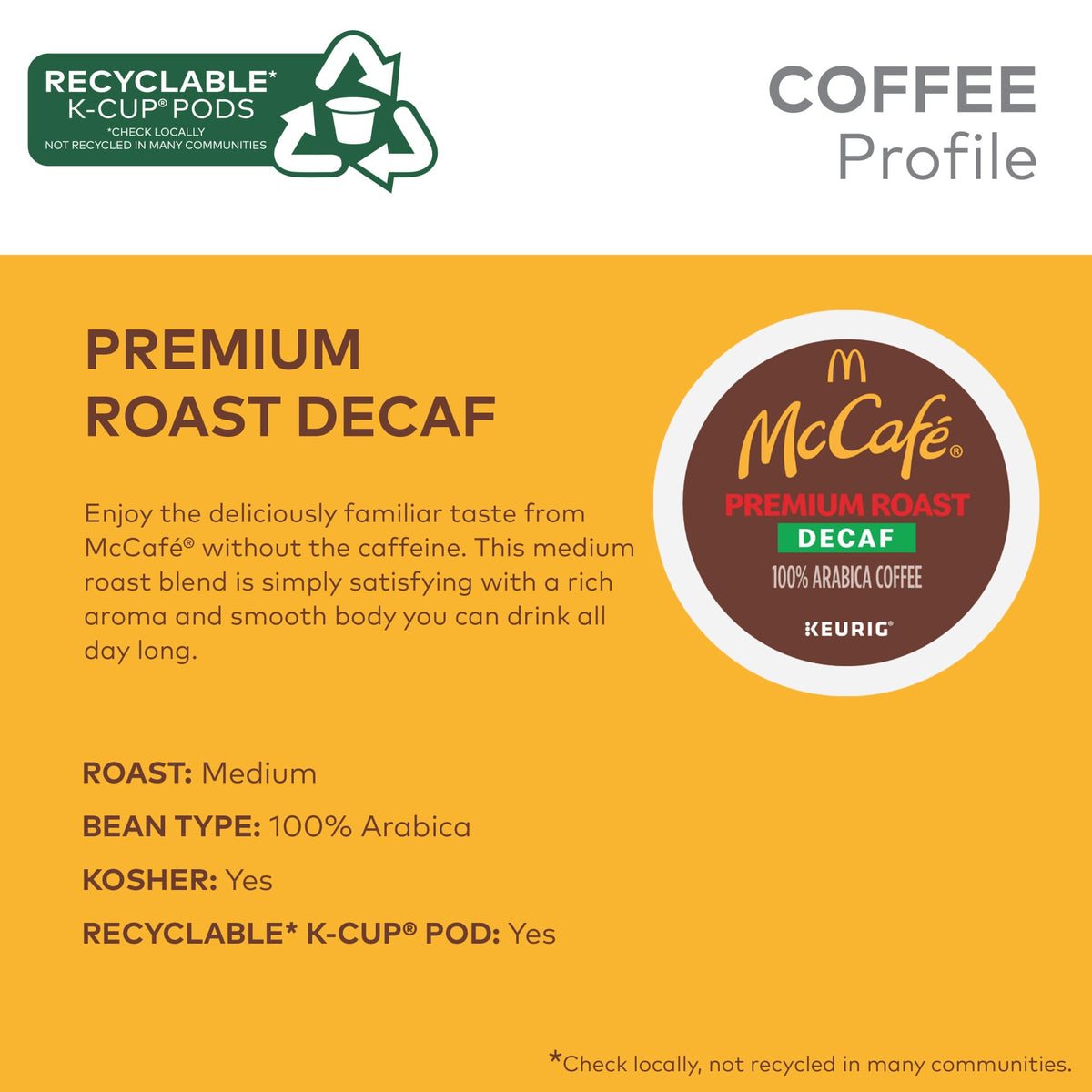 McCafe Decaffeinated Pods Box Keurig No
