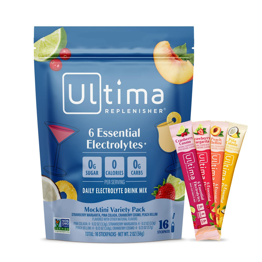 Ultima Replenisher Daily Electrolyte Powder – Watermelon, 20 Stickpacks – Zero Sugar Hydration Packets with 6 Electrolytes and Minerals – Sugar Free, Plant Based & Keto Friendly Drink Mix