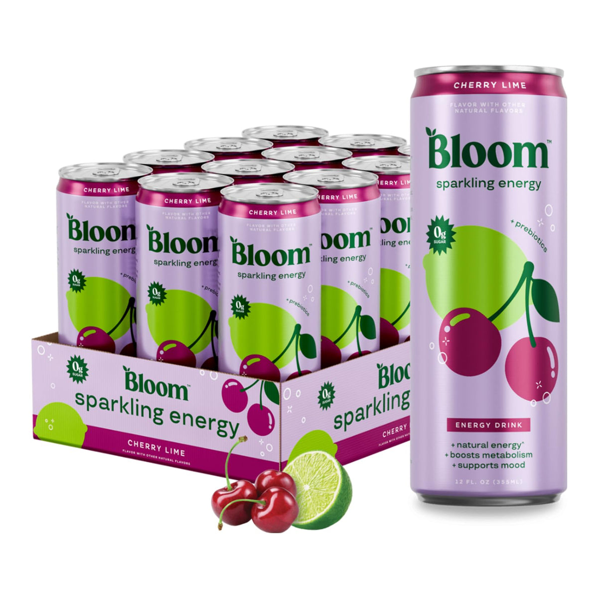 Bloom Nutrition Zero Sugar Sparkling Energy Drink 180mg