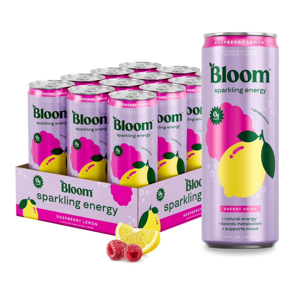 Bloom Nutrition Zero Sugar Sparkling Energy Drink 180mg