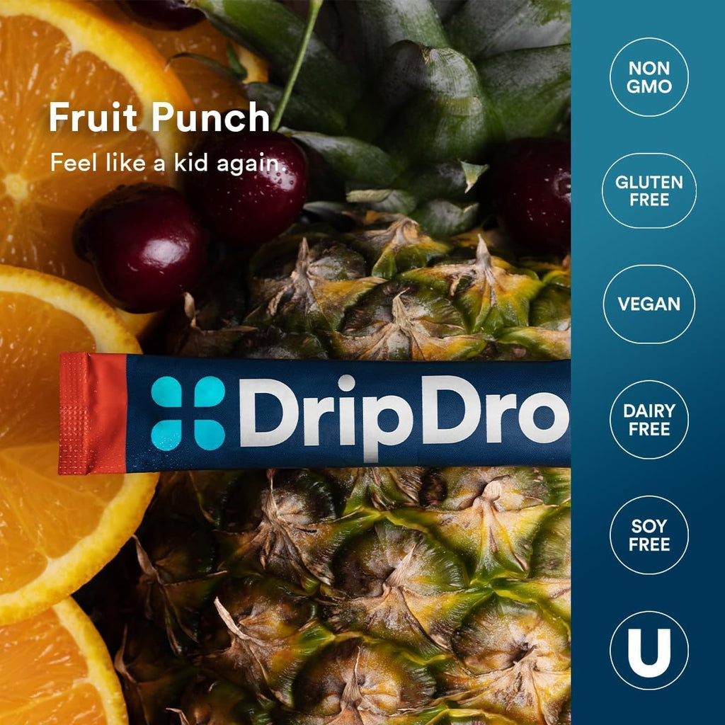 DripDrop Hydration Packets - Single Serve Electrolytes Powder Drink Mix