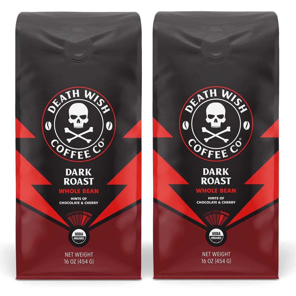 Death Wish Coffee Valhalla Java Whole Beans - Bold & Intense Blend of Arabica Robusta Beans - USDA Organic Ground Coffee - Extreme Caffeine Morning Boost