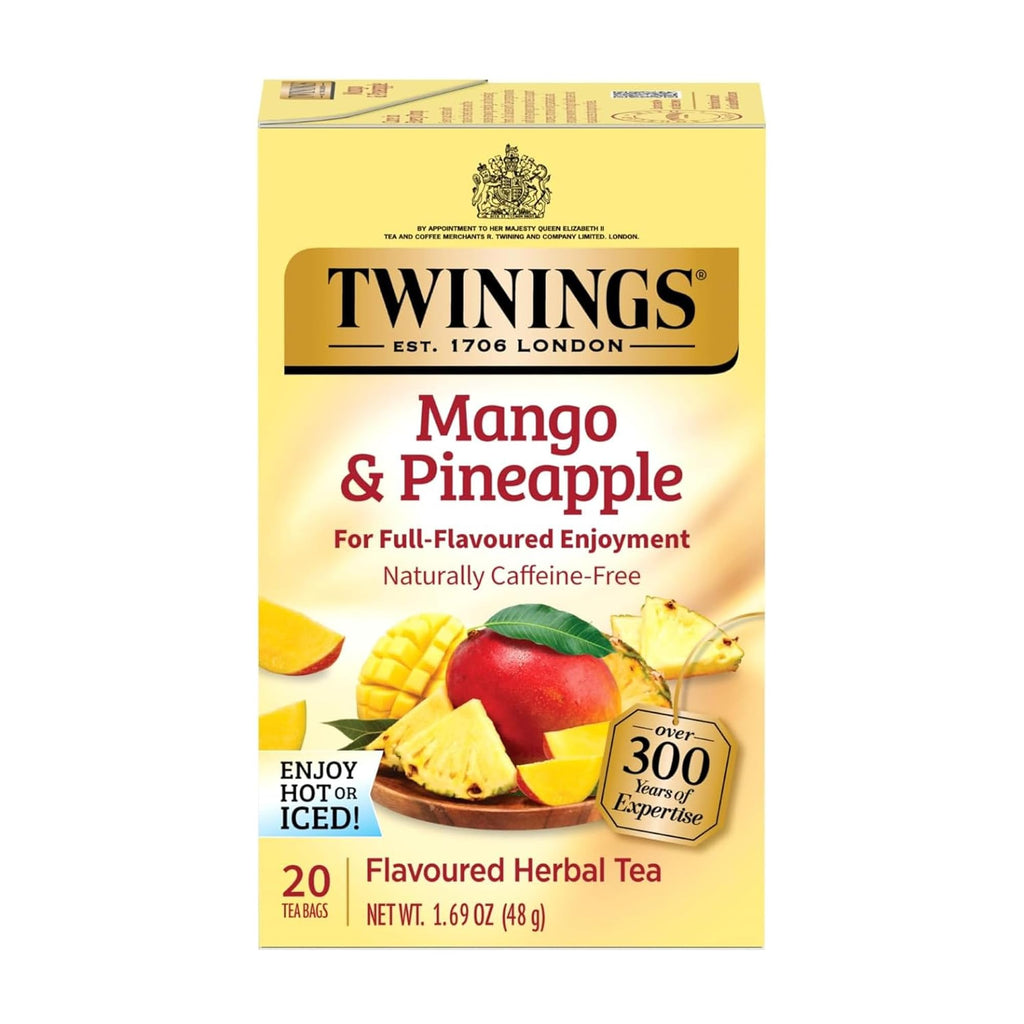 Twinings English Breakfast Black Tea Individually Wrapped Bags, 20 Count (Pack of 1), Flavourful, Robust, Caffeinated, Enjoy Hot or Iced, 20 Teabags