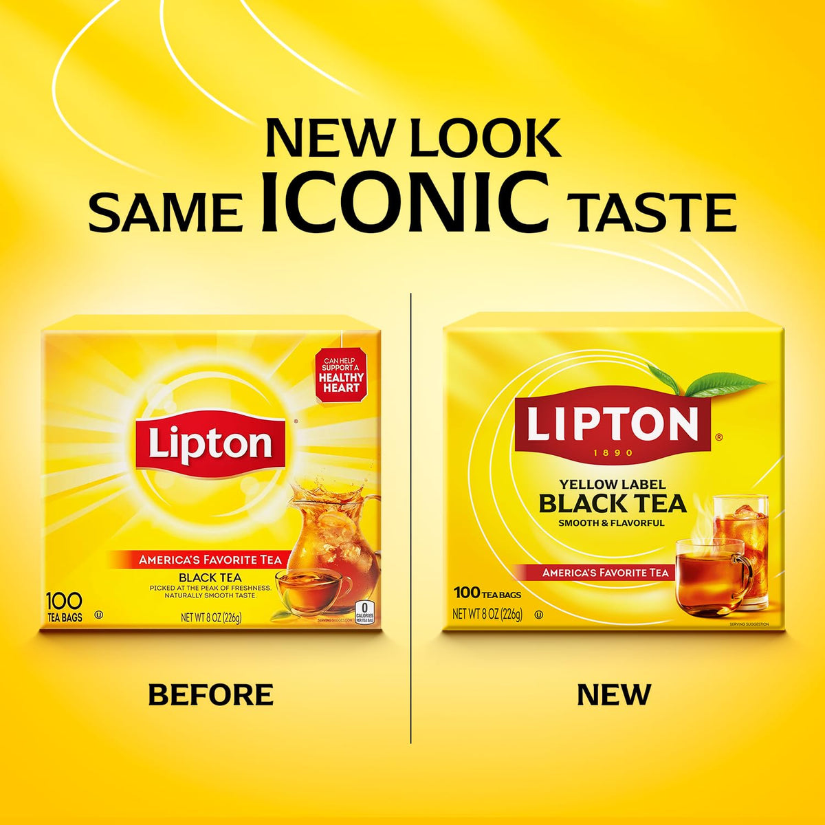 Lipton Black Tea Bags, Hot or Iced High Caffeine Tea