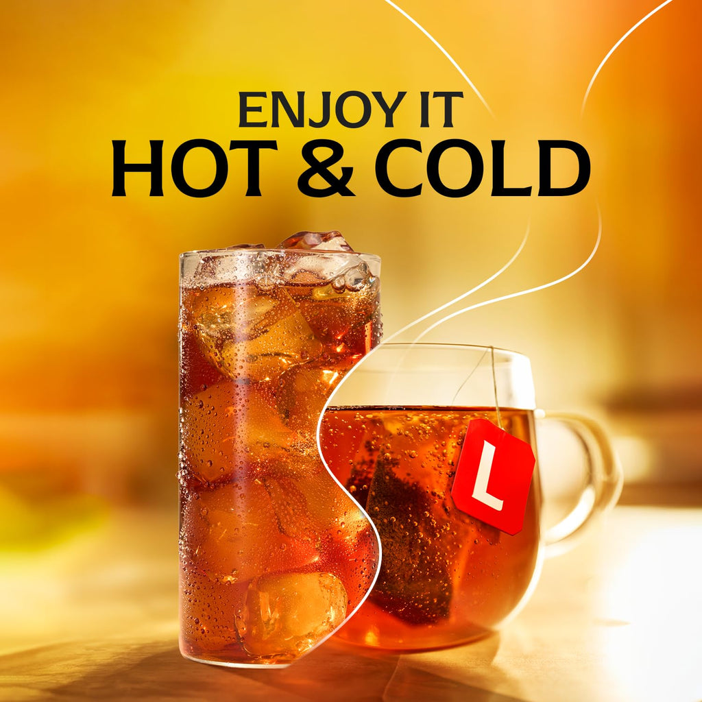 Lipton Black Tea Bags, Hot or Iced High Caffeine Tea