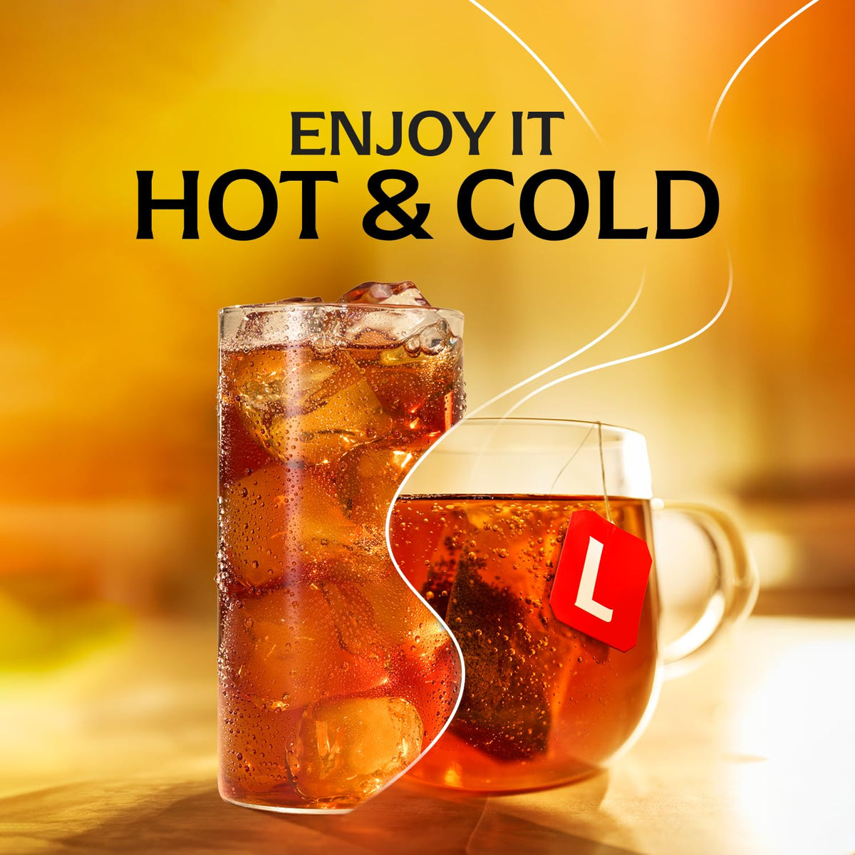 Lipton Black Tea Bags, Hot or Iced High Caffeine Tea