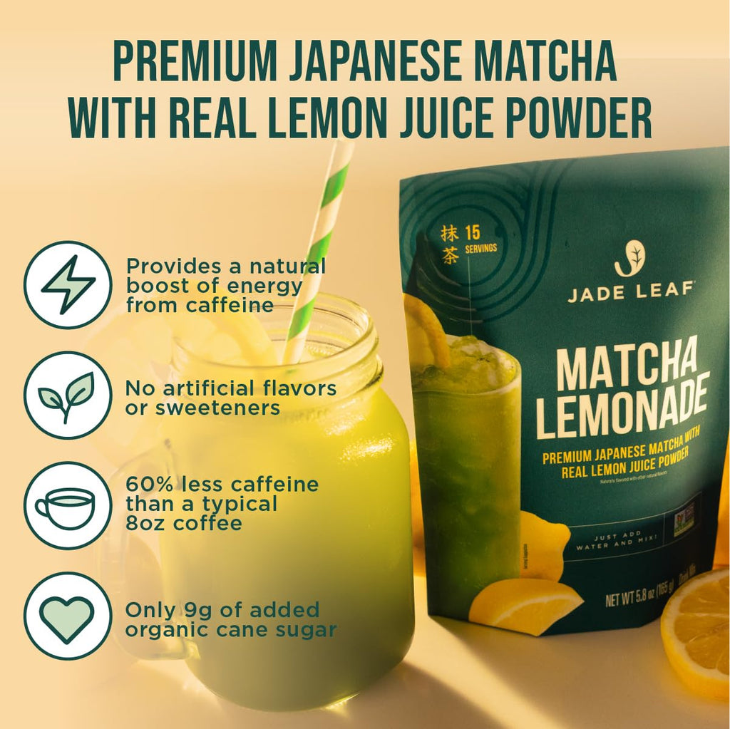 Jade Leaf Matcha Latte Mix - Made with Organic Japanese Matcha Powder for Café Style Blend