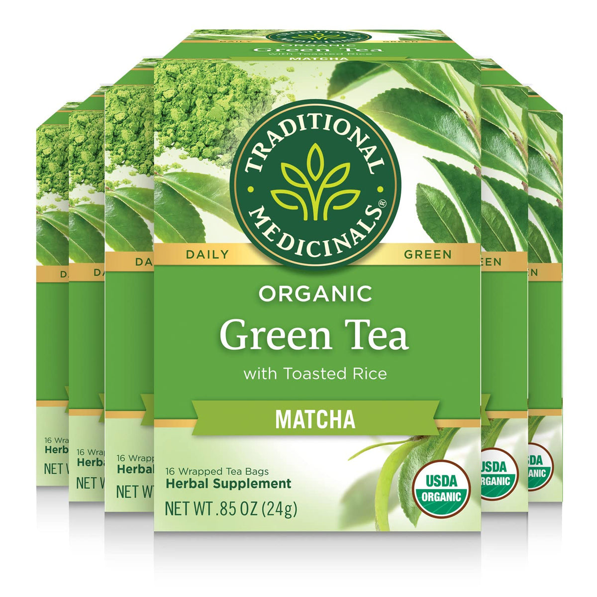 Traditional Medicinals Organic Green Tea & Hibiscus Collection, 16-96 Tea Bags