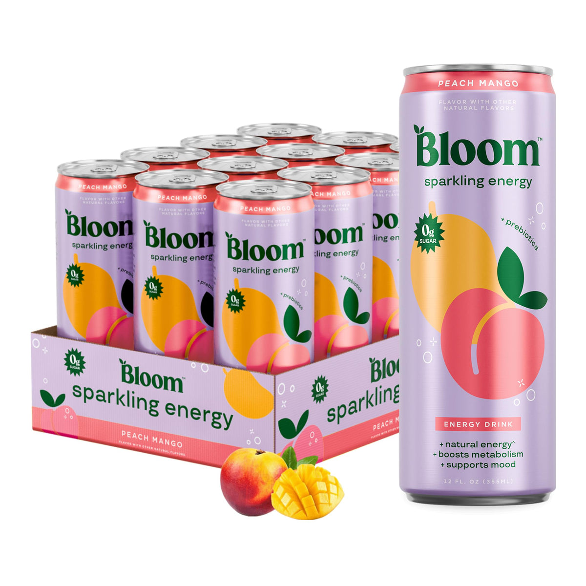 Bloom Nutrition Zero Sugar Sparkling Energy Drink 180mg