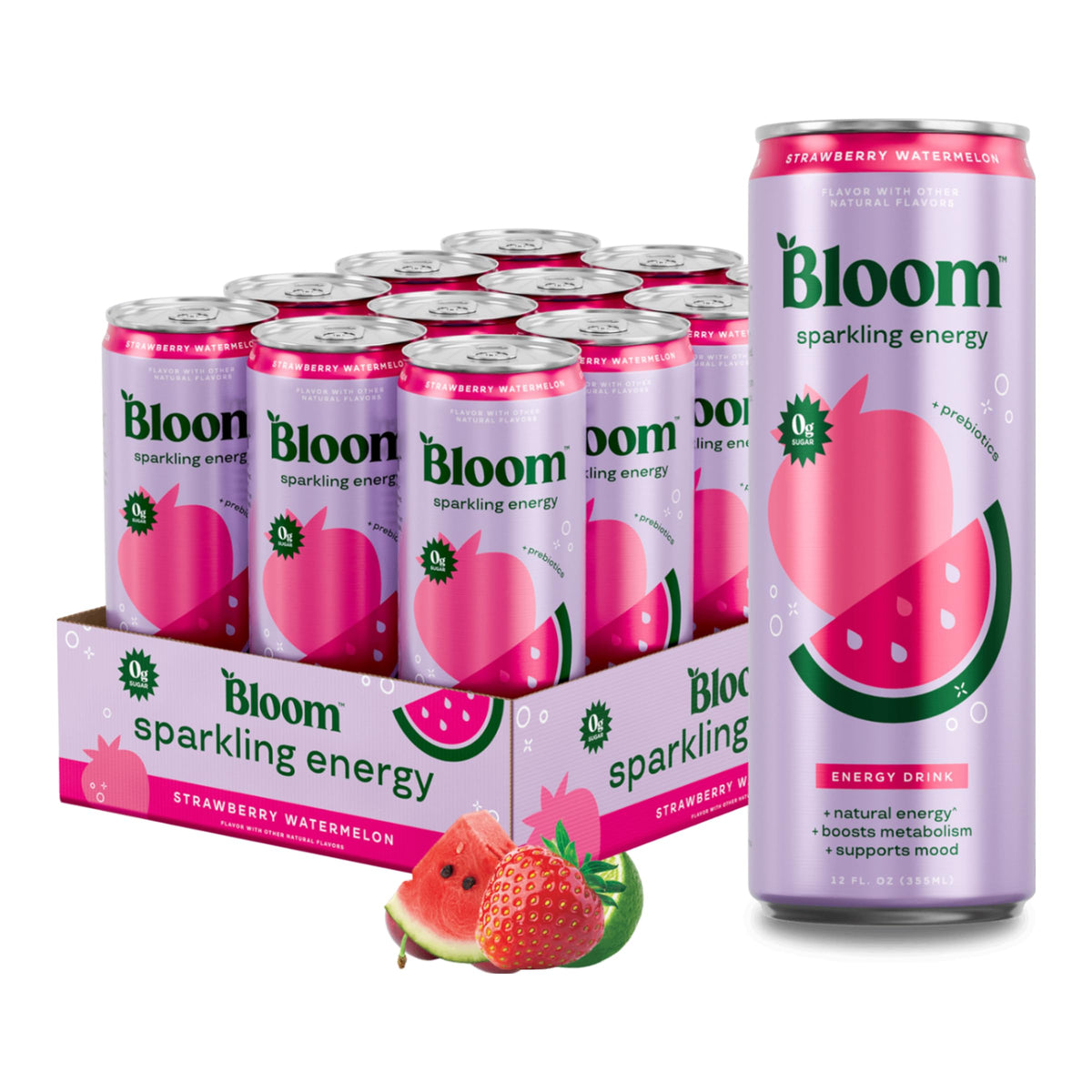 Bloom Nutrition Zero Sugar Sparkling Energy Drink 180mg