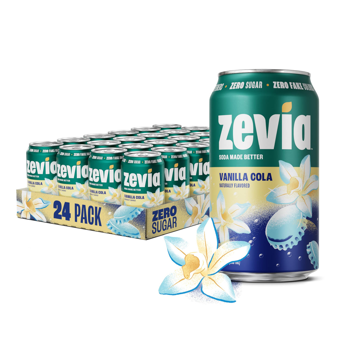 Zevia Zero-Calorie Vanilla Cola Soda with Natural Flavors