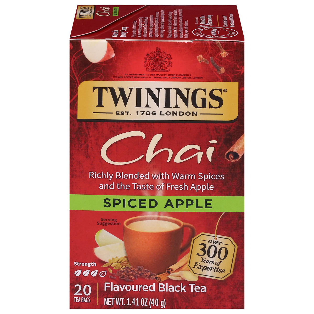 Twinings English Breakfast Black Tea Individually Wrapped Bags, 20 Count (Pack of 1), Flavourful, Robust, Caffeinated, Enjoy Hot or Iced, 20 Teabags