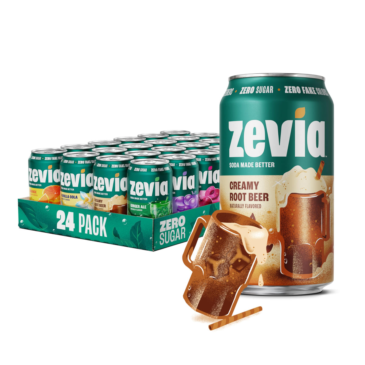 Zevia Zero-Calorie Vanilla Cola Soda with Natural Flavors