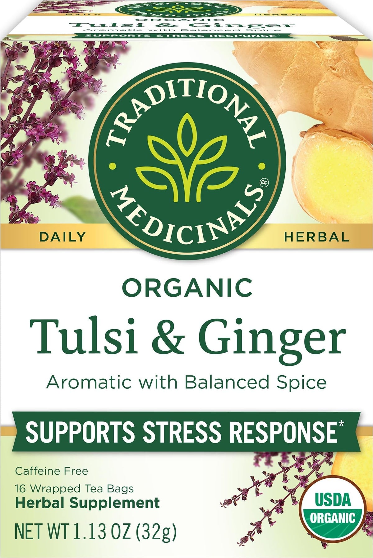 Traditional Medicinals Organic Calming & Stress Support Tea Collection, 16-32 Tea Bags