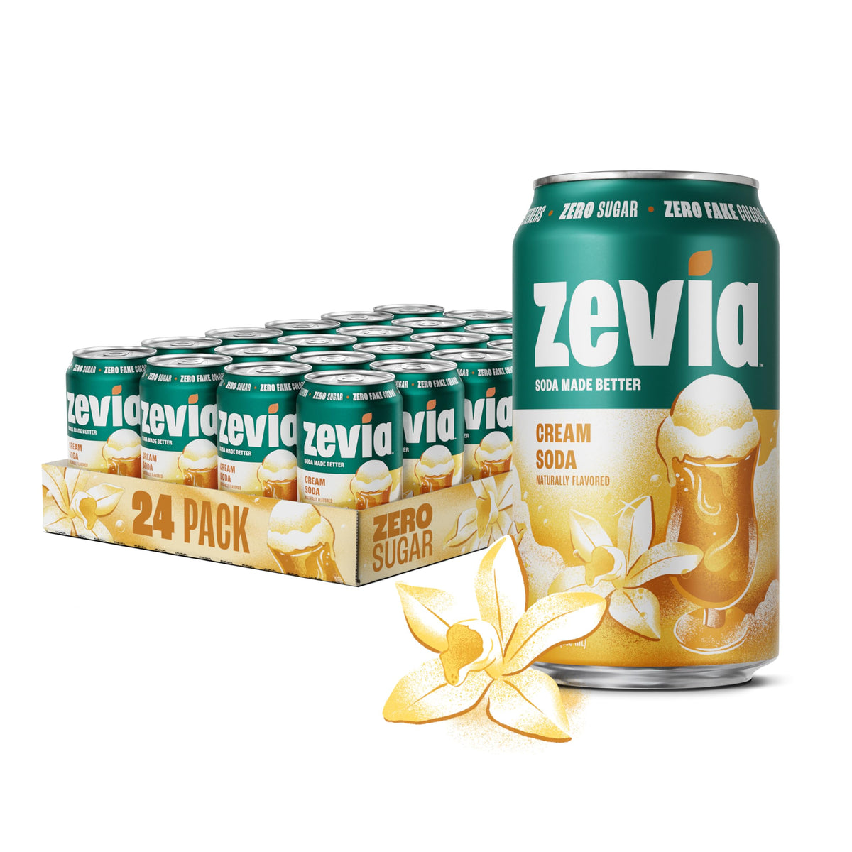 Zevia Zero-Calorie Vanilla Cola Soda with Natural Flavors