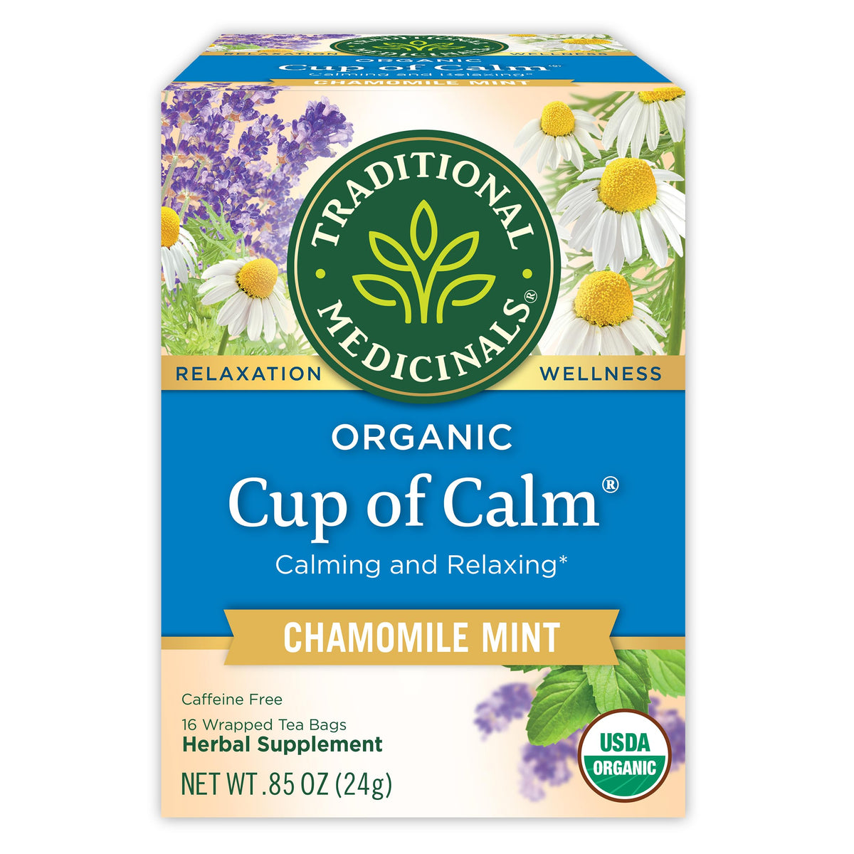 Traditional Medicinals Organic Calming & Stress Support Tea Collection, 16-32 Tea Bags