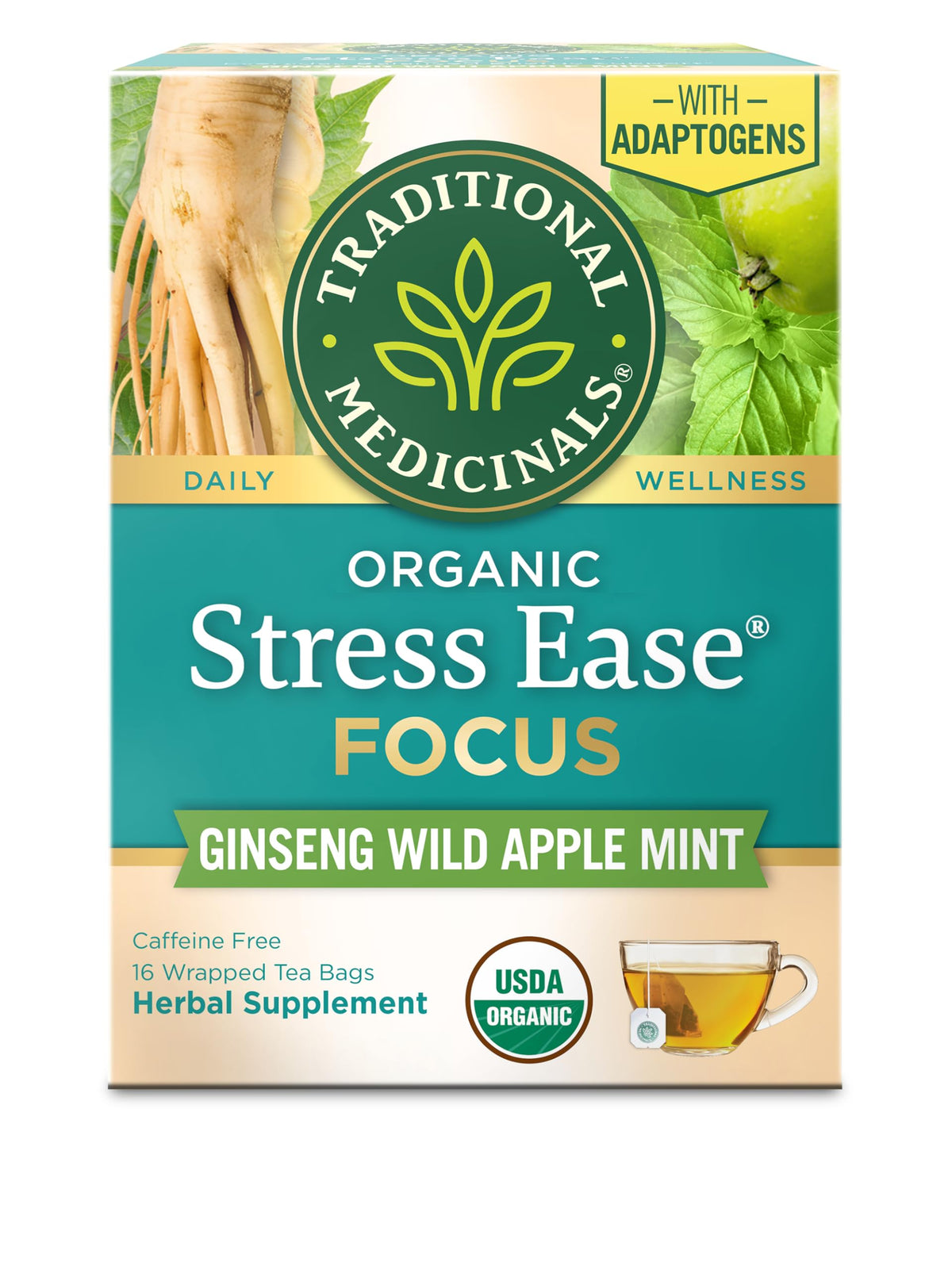 Traditional Medicinals Organic Calming & Stress Support Tea Collection, 16-32 Tea Bags