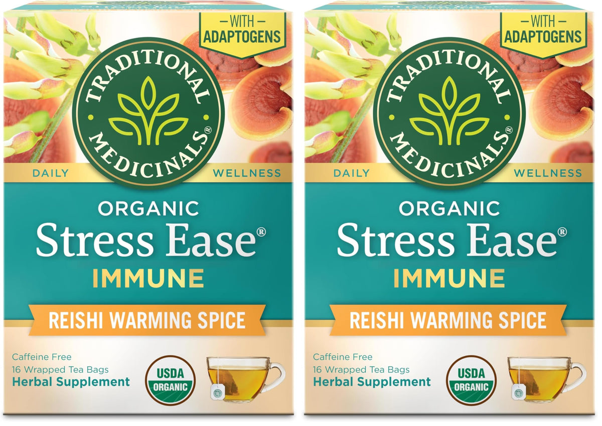 Traditional Medicinals Organic Calming & Stress Support Tea Collection, 16-32 Tea Bags