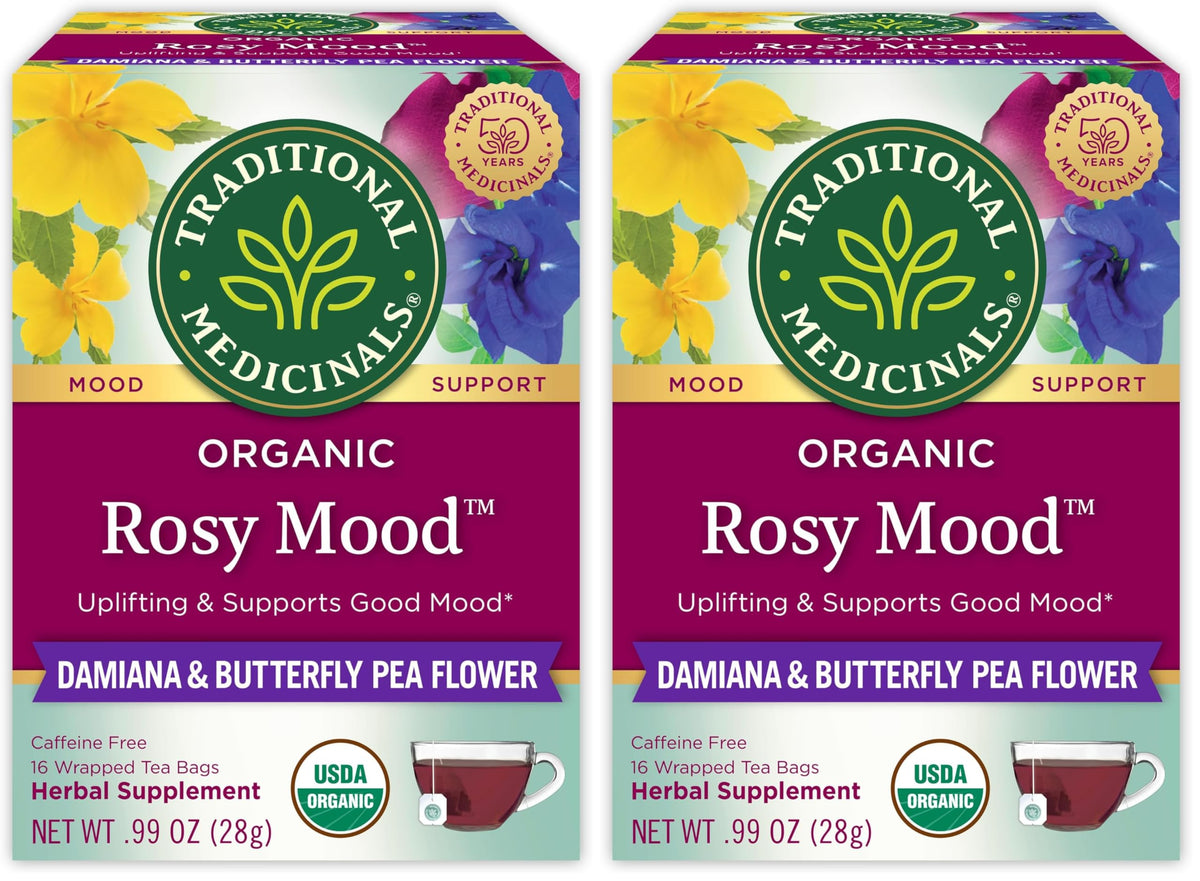 Traditional Medicinals Organic Calming & Stress Support Tea Collection, 16-32 Tea Bags